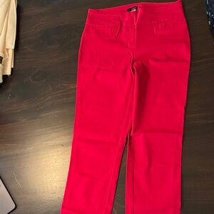 Renuar Women's Bold Red Straight Leg Pull on Pants